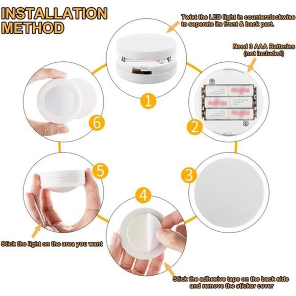 Wireless 16 Color Changing LED Puck Light 12 Pack LED Under Cabinet Lighting - Picture 6 of 6